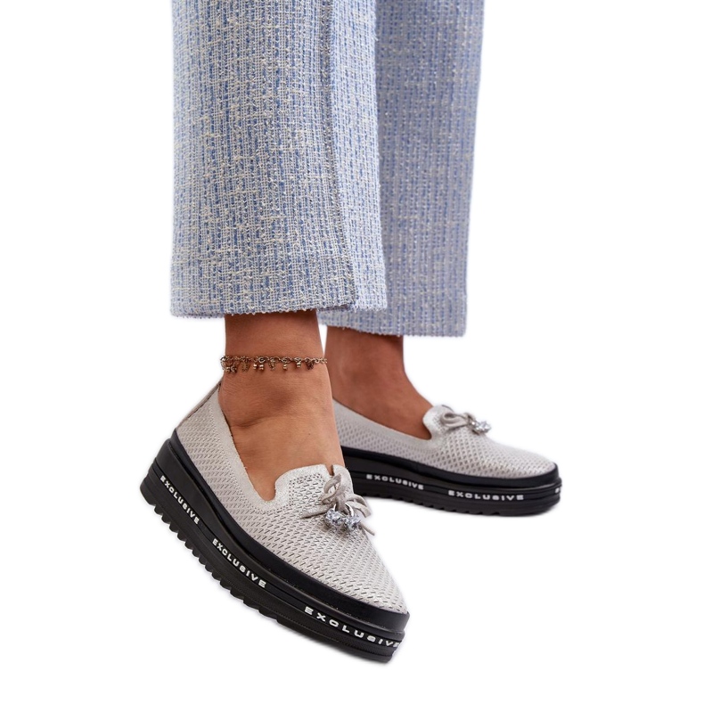 Step in style Mokasiinit Malli S.Barski LR400 Silver - Astu tyyliin harmaa