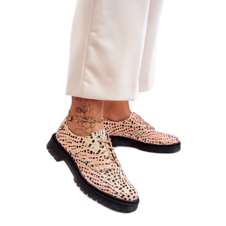 Step in style Oxford kengät Malli Maciejka 04087-18 Oranssi/musta - Astu tyyliin