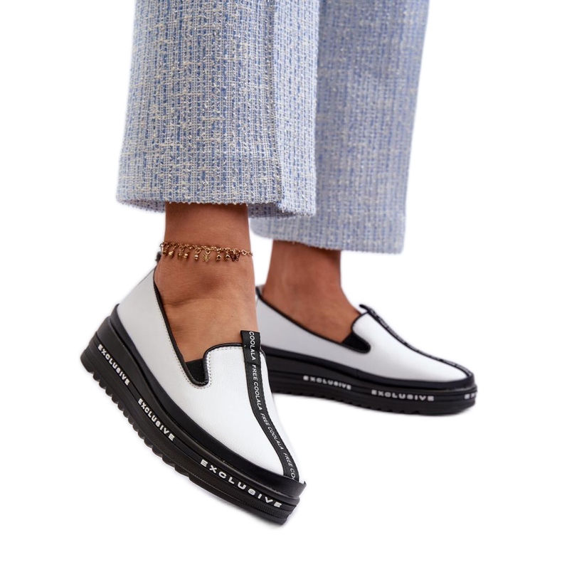 S. BARSKI Barski naisten kengät valkoisesta luonnonnahasta valkoinen