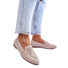 Naisten beige-mokkasiinit