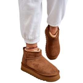 Suede Camel naisten lumikengät beige