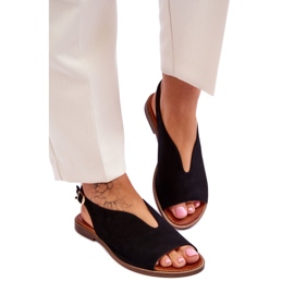 Step in style Sandaalit Malli Lewski Shoes 3220/X musta mokkanahka - astu tyyliin