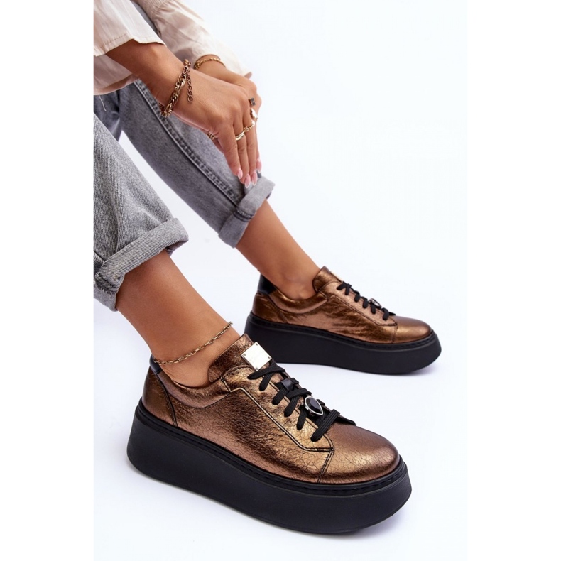 Naisten urheilukengät Maciejka 06191-24 kupari ruskea