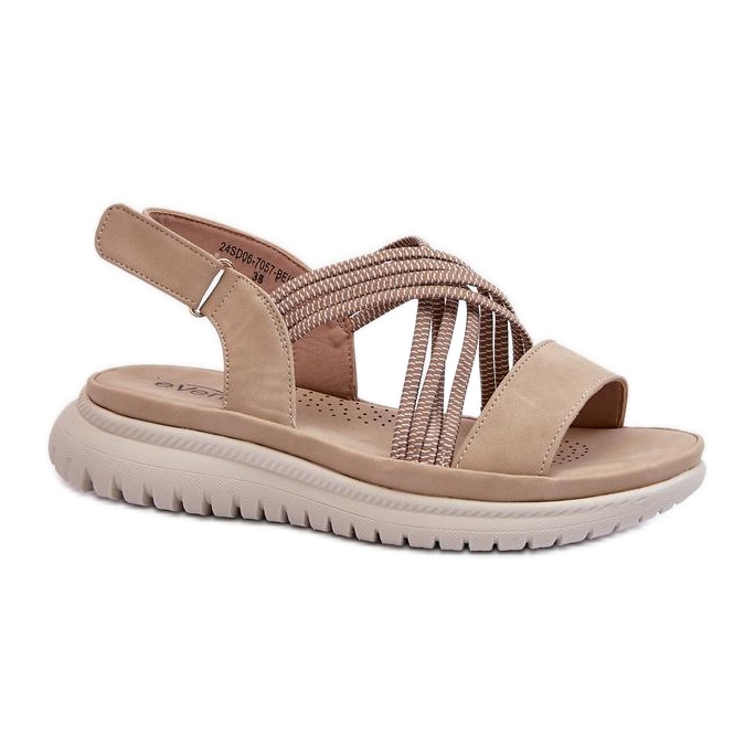 Naisten sandaalit tarrakiinnitys 24SD06-7057 beige