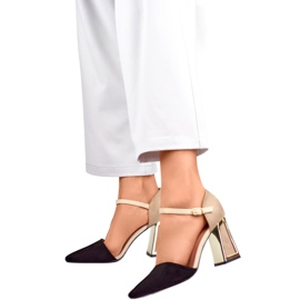 Naisten sandaalit 8338-268B beige ja musta