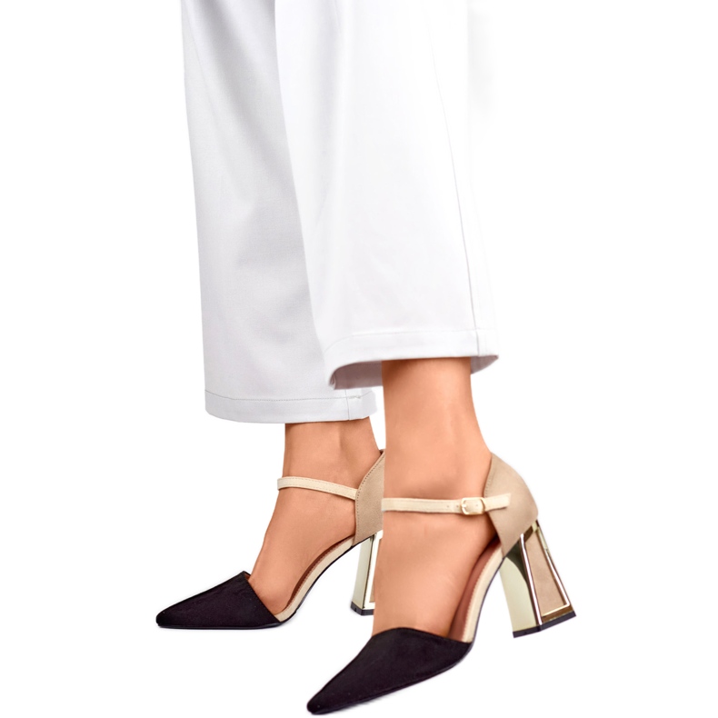 Naisten sandaalit 8338-268B beige ja musta