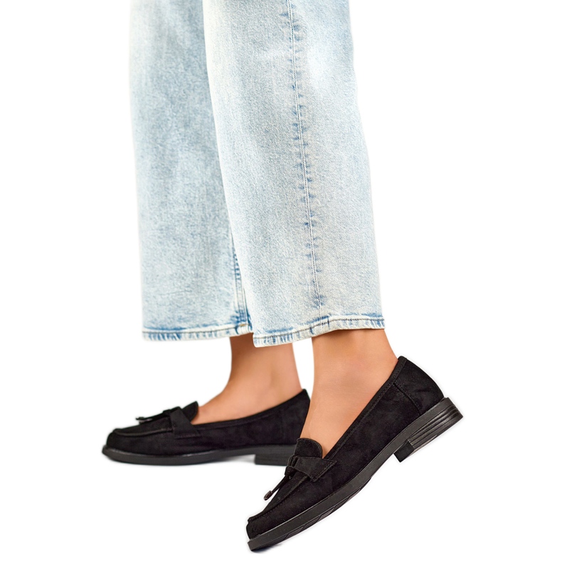 Naisten kengät rusetilla 24-12369B musta