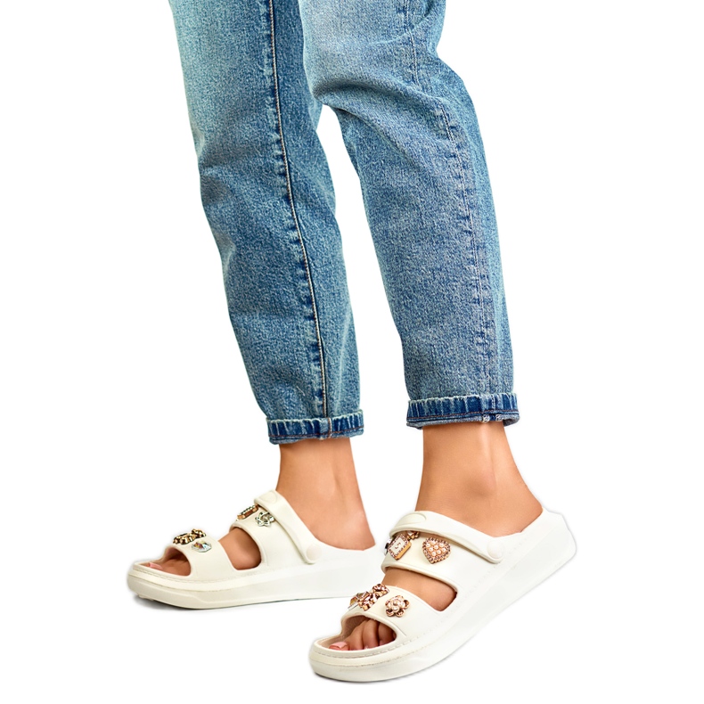 Naisten sandaalit koristeltu JHC3071W valkoinen