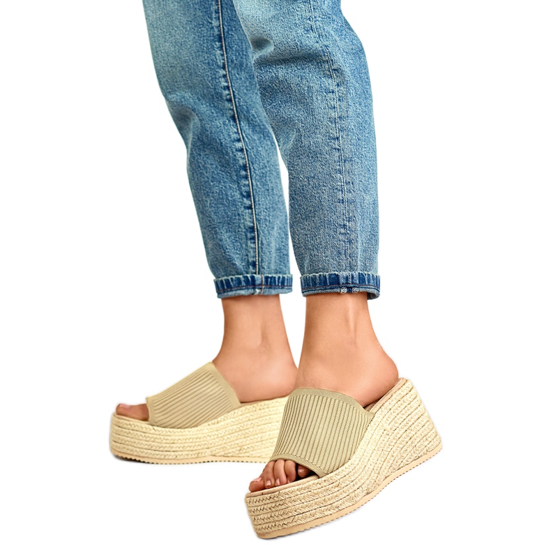 Naisten kiila sandaalit 7237GO kultaa keltainen