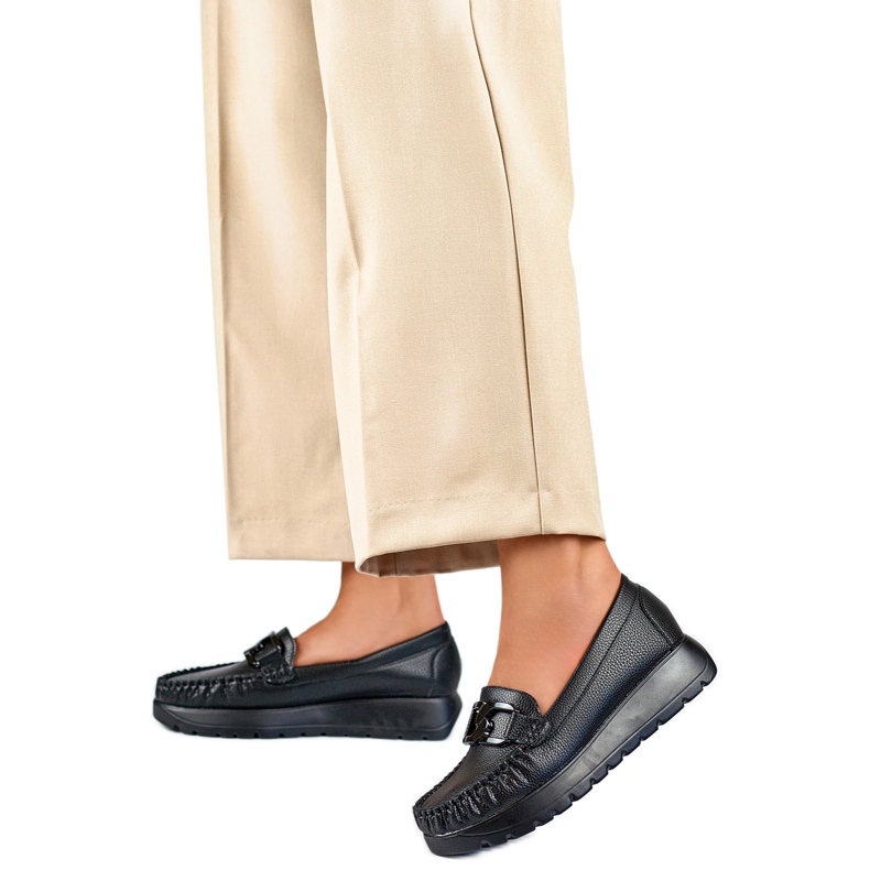 Naisten Wedge Moccasins 24-21339B musta