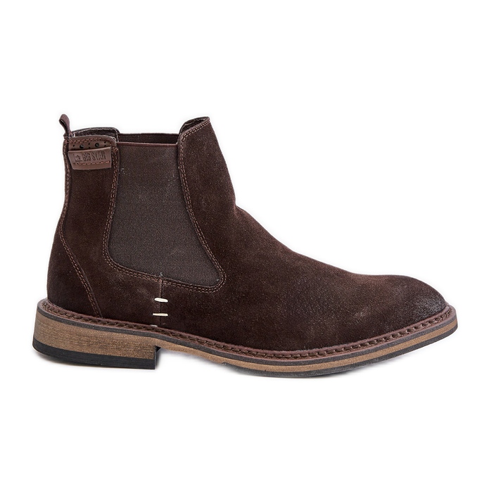 Miesten mokkanahka Chelsea Boots Big Star OO174155 ruskea