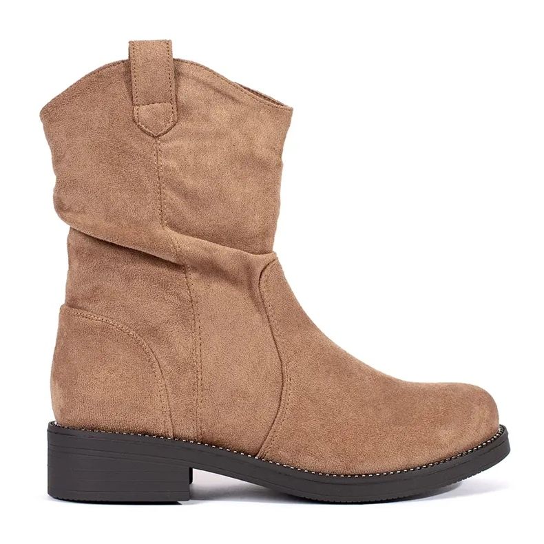 Naisten tummanbeiget mokkanahkaiset cowboysaappaat