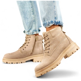 Naisten mokkaeristetyt nilkkurit, beige A5201-39BE