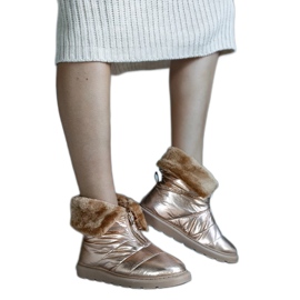 Edidda kullalla eristetyt lumisaappaat kauluksella kultainen