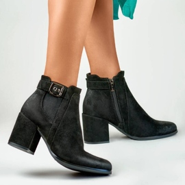 Naisten mokkanahka nilkkurit, musta, 260041B-SU