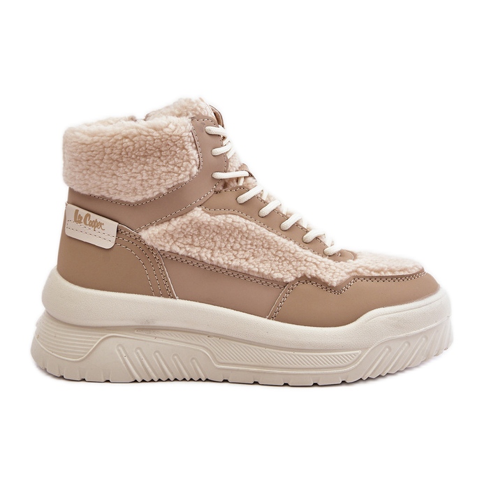 Naisten lenkkarit turkilla lampaannahalla Lee Cooper LCJ-24-47-3146 beige