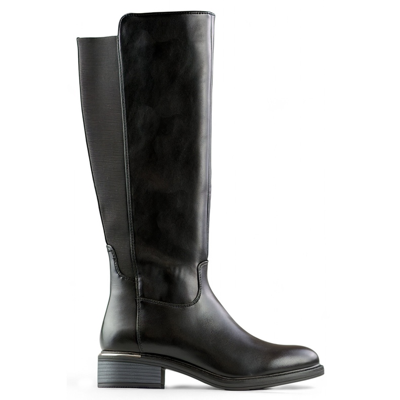 Mustat naisten saappaat eko-nahasta talveen