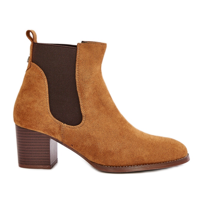 Chelsea -saappaat Eco Suede Post Cameliski ruskea