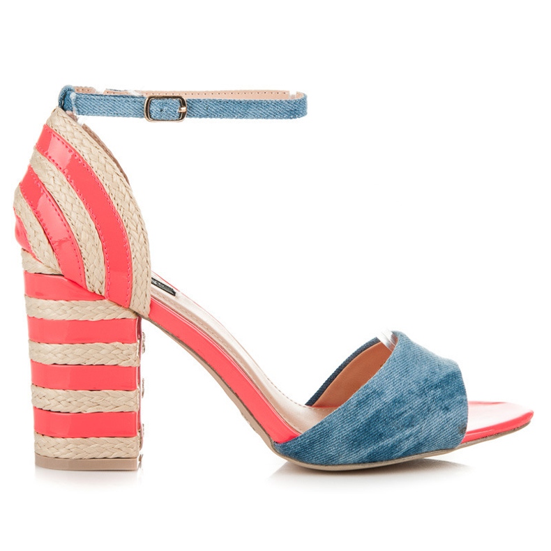 Vices Korkeakorkoiset denim espadrillit vaaleanpunainen