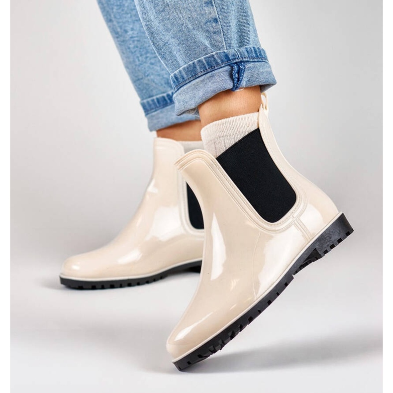 Naisten Chelsea-saappaat, beige, DC21BE