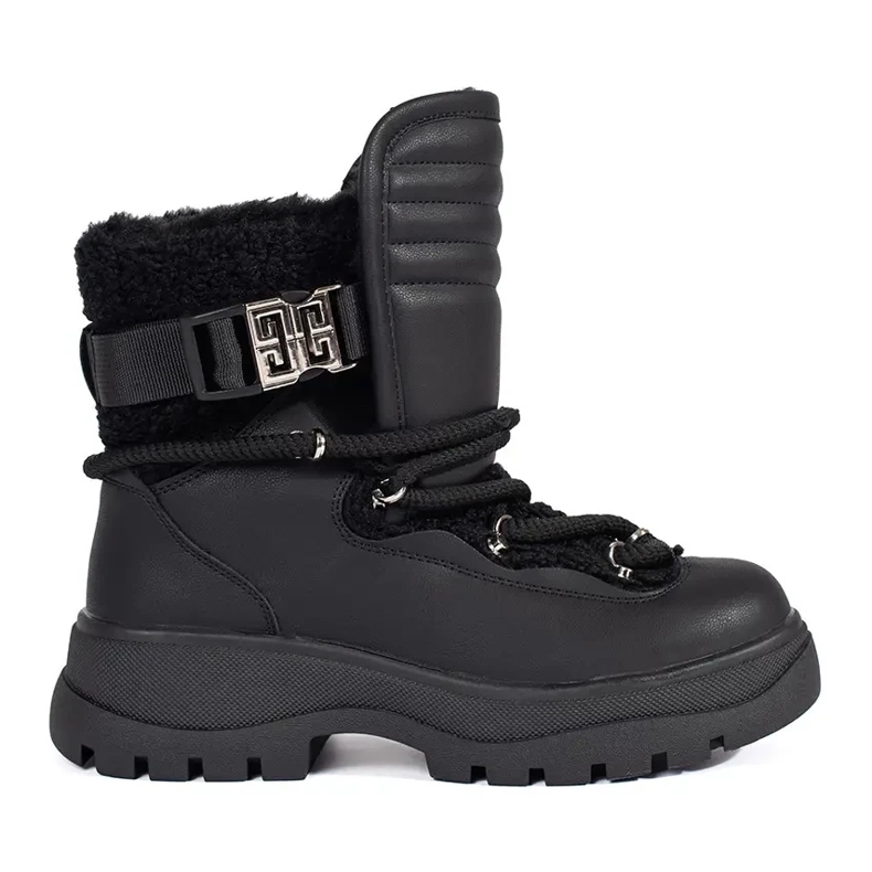 Seastar Mustat naisten lumisaappaat, joissa paksu pohja