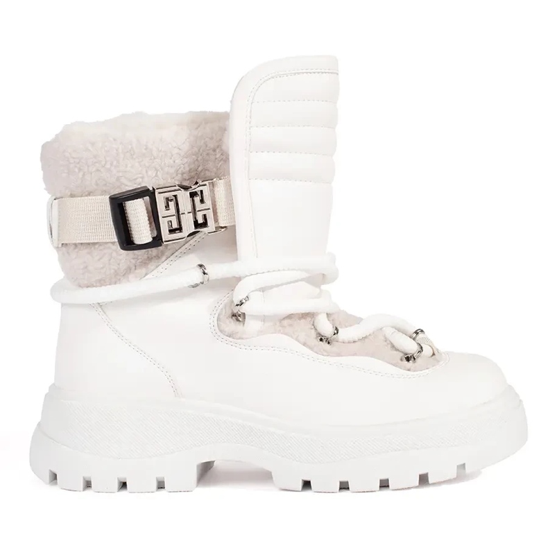 Seastar Naisten valkoiset lumisaappaat, joissa paksu pohja valkoinen