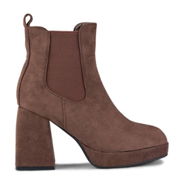 Naisten nilkkurit ja alusta, mokkanahka ruskea 987BR