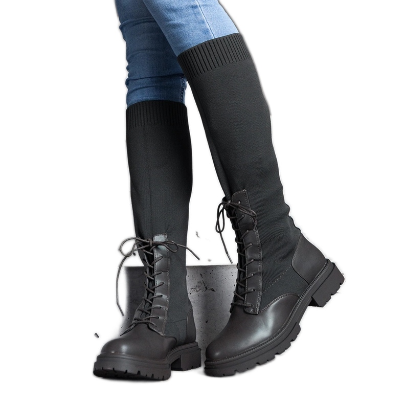 Luanan vihreät slip-on saappaat joustavalla materiaalilla