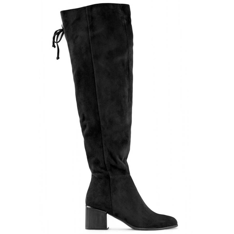 Naisten mokkanahkasaappaat, musta FL3002B