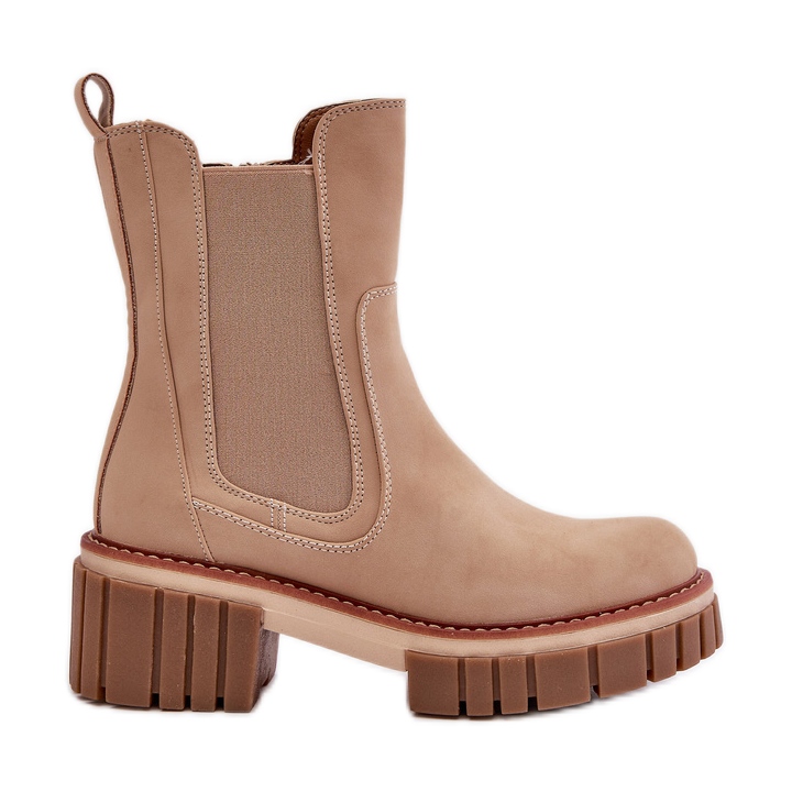 Beige eristetty vetoketju Chelsea Boots Linneviae