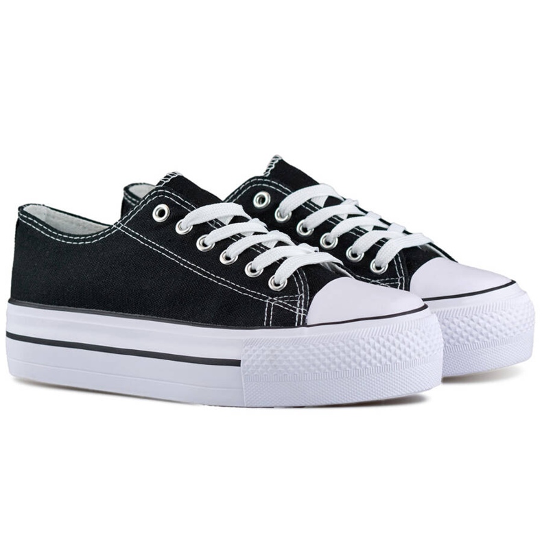 Naisten matalatasoiset tennarit, mustat QY832B