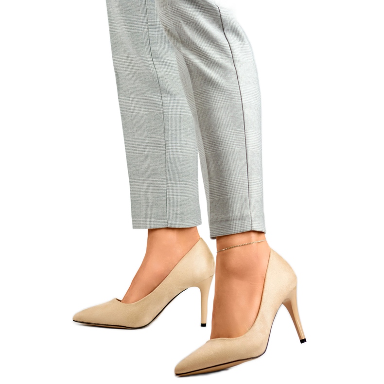 Naisten korkokengät, ekologinen mokka B0-202BE, beige