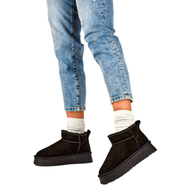 Naisten turkisvuoratut lumisaappaat XF-159B, musta