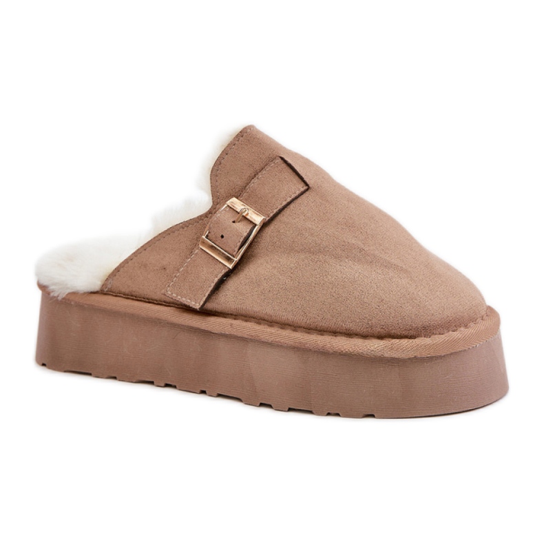 Naisten tossut eristetty turkista FA-185, tumma beige