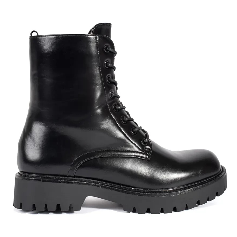 Seastar Mustat naisten työsaappaat, sileät, nauhalliset