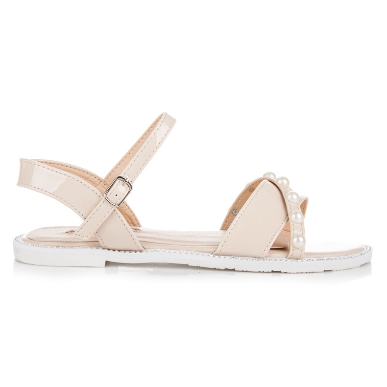 Vices Litteät helmisandaalit ruskea