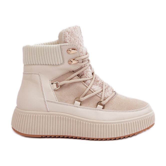 Naisten matalalumiset saappaat, vaalea beige