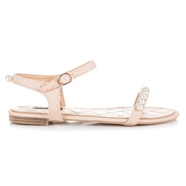 Vices Litteät sandaalit helmillä ruskea