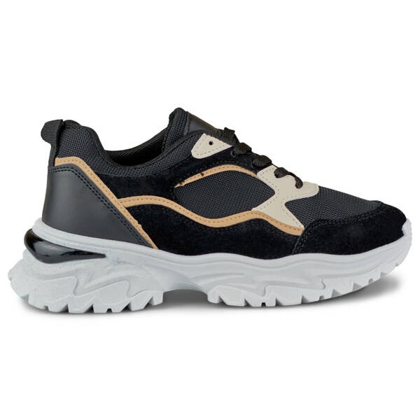 Naisten lenkkarit, joissa paksu pohja, musta 9062-B