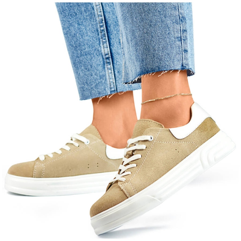 Goodin Beiget naisten nahkaiset urheilukengät GD-XF-113BE