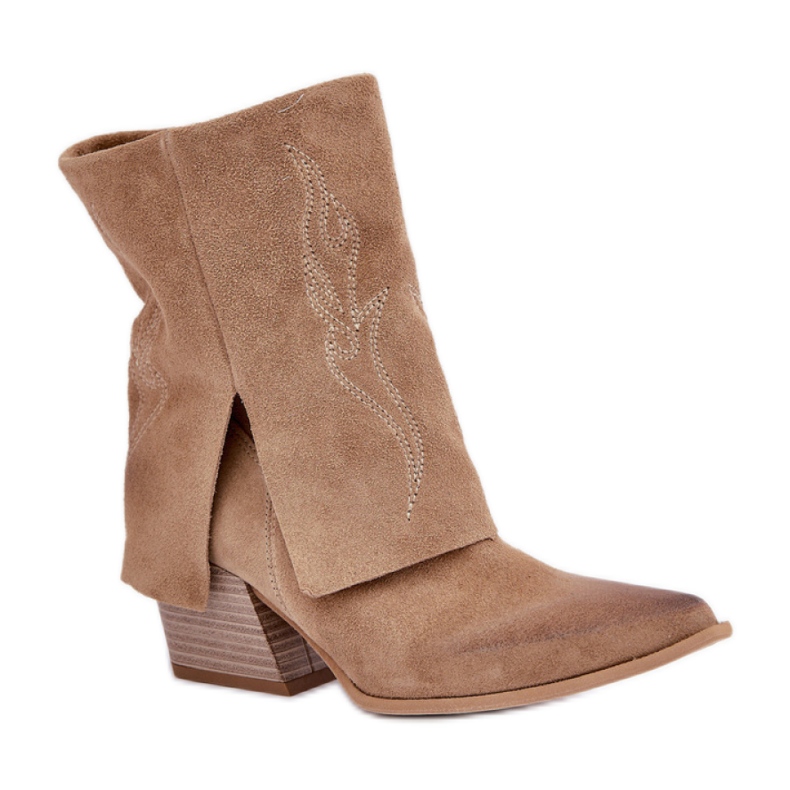 Naisten eristämättömät Cowboy-saappaat Zazoo 3488 beige