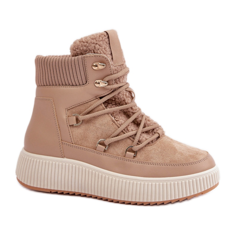 Naisten eristetyt lumisaappaat MD9944-7 beige ruskea