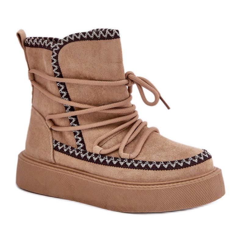 Naisten eristetyt lumisaappaat MD1094-8 beige ruskea