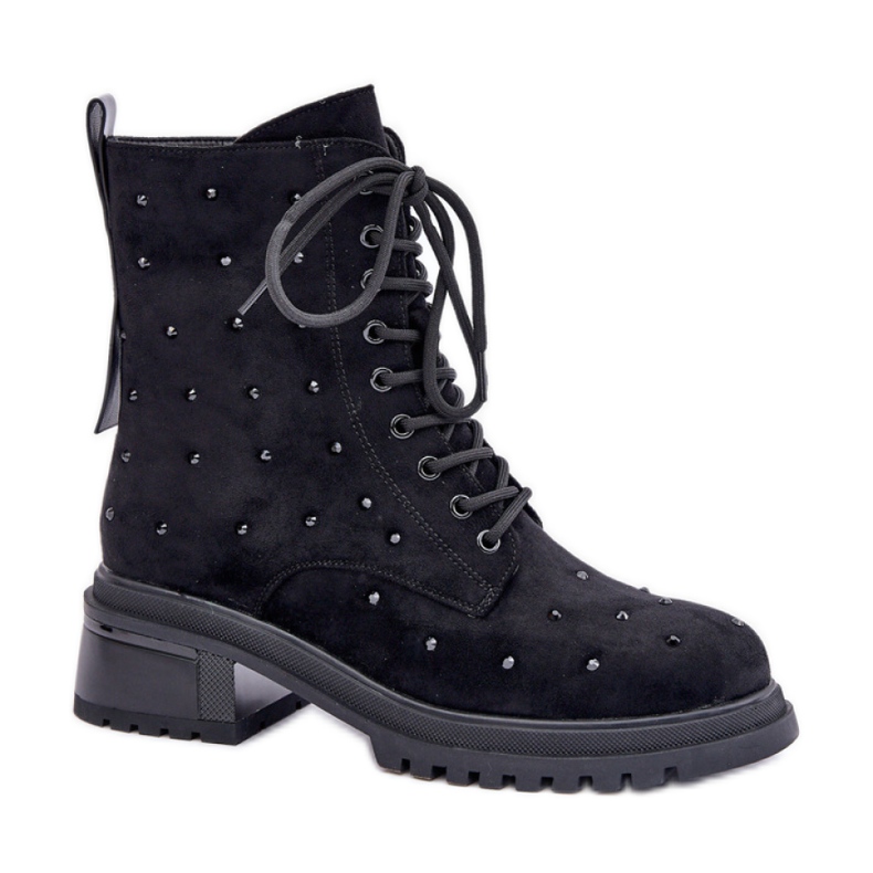 Naisten työntekijät strassikivillä MR880-017 musta