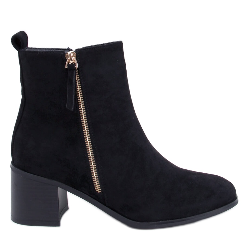 Eko-mokkanahkaiset korkeakorkoiset saappaat, mustat