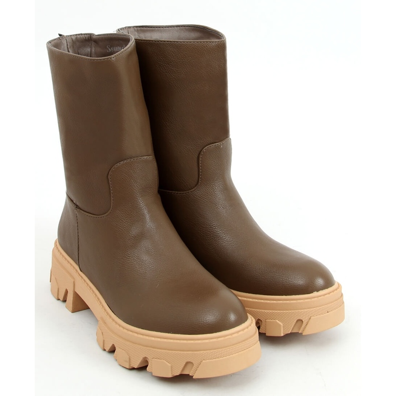 Naisten saappaat, joissa suora päällinen Vihreä