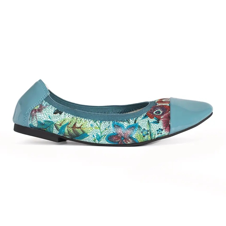 Goodin Kukkakuvioitu balettiasunto ja patentoitu varvas sininen