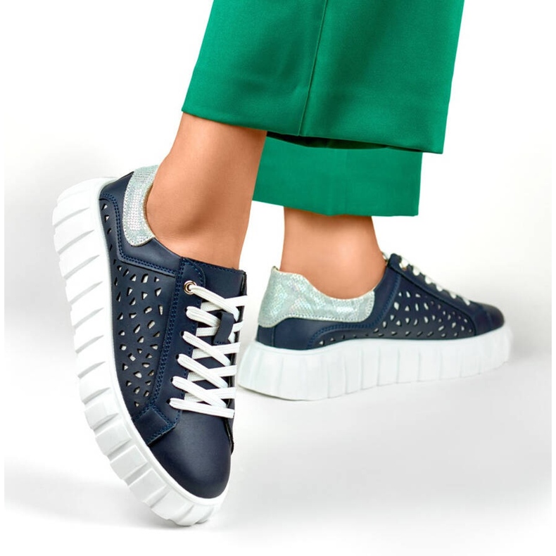 Rei'itetyt nahkaiset alustakengät, laivastonsininen GD-XF72N