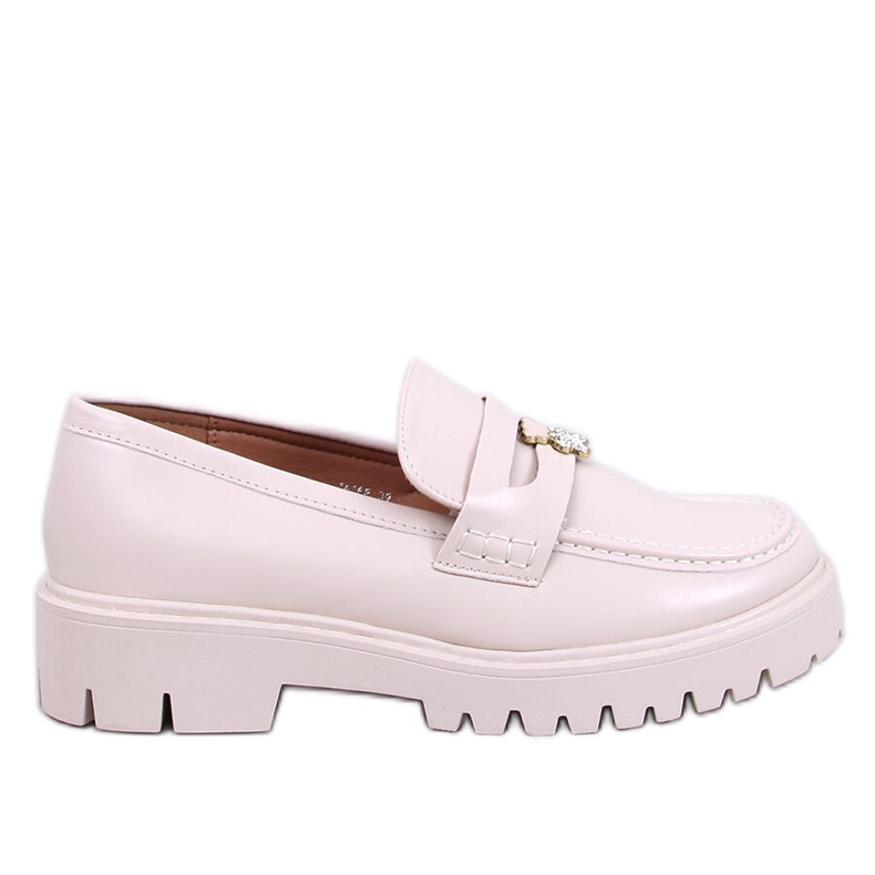 Beiget alustahousut koristeella