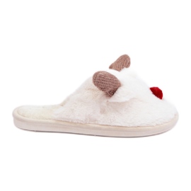 Naisten turkistossut, joissa on porokuvio, valkoinen